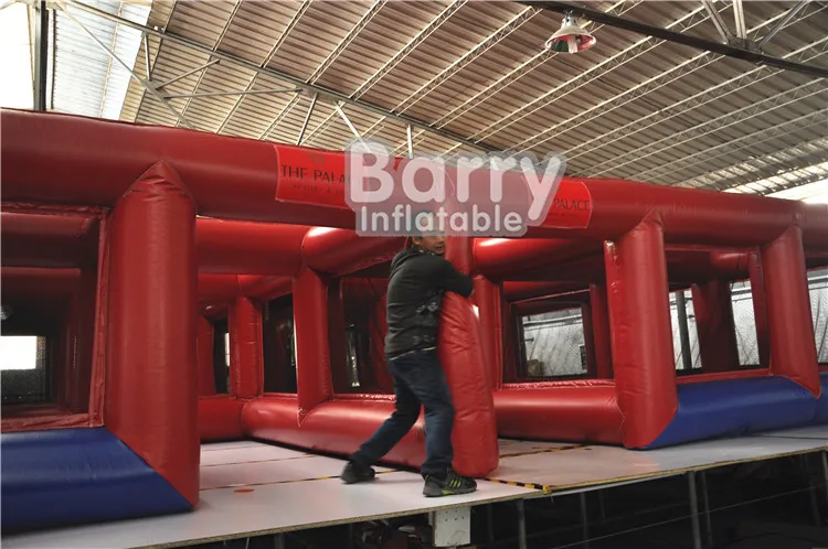 Amusement Laser Tag Equipment  Castle Maze Inflatable Hunted House Maze For Sale