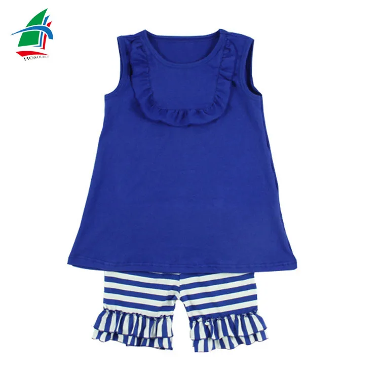 Bulk wholesale kids clothing summer smocked top denim pants boutique spring children outfit