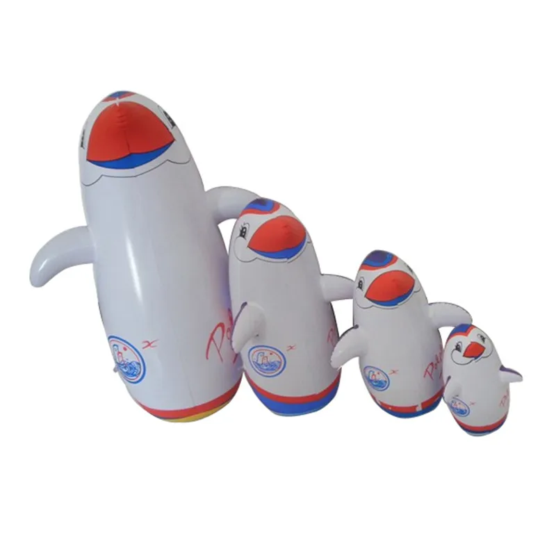 Colorful lovely inflatable penguin tumbler toy