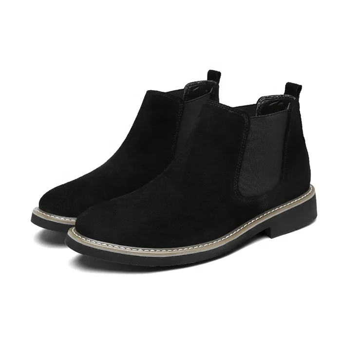 New high quality wholesale men winter boots cow suede leather anti fur boots for business affairs unisex