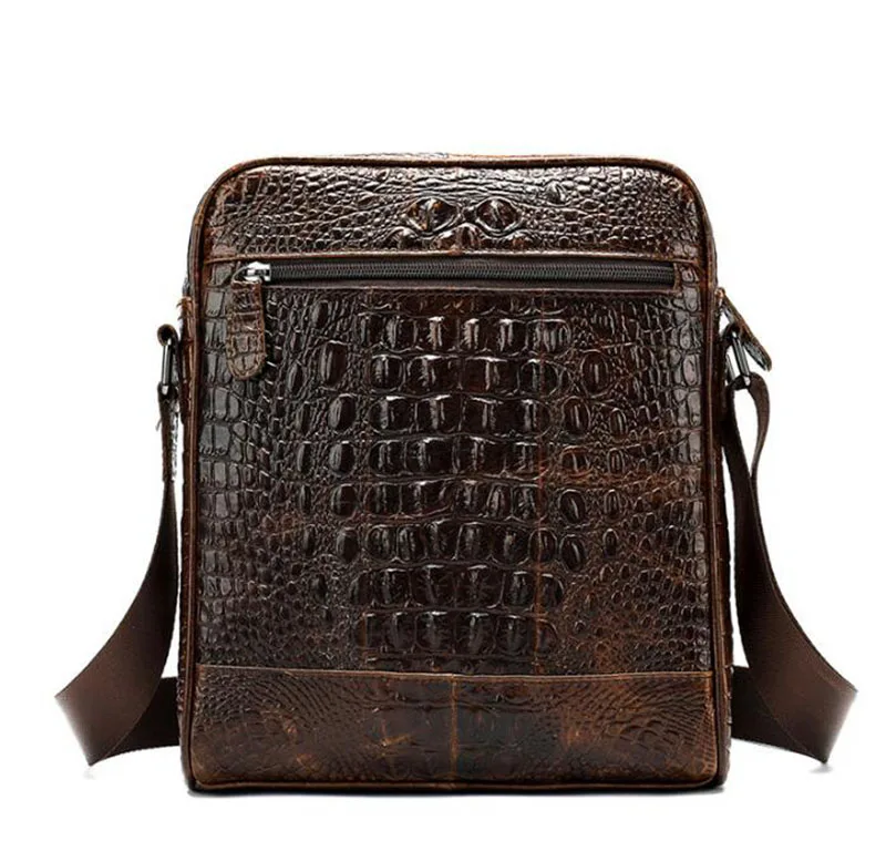 Dreamtop DTA502 crocodile grain cowhide leather crossbody bag fashion sling bag men shoulder with custom logo