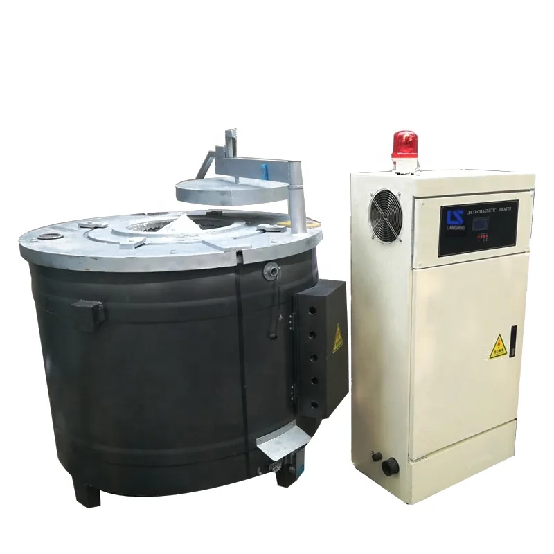 High efficiency electromagnetic aluminum melting furnace with removable crucible