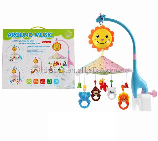 Baby Musical Electric Mobile with Hanging Rotating Rattles, Baby Bed Bell Toys for Babies