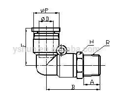 PL10MM male Elbow one touch brass Pneumatic Fittings tube pipe hose fittings