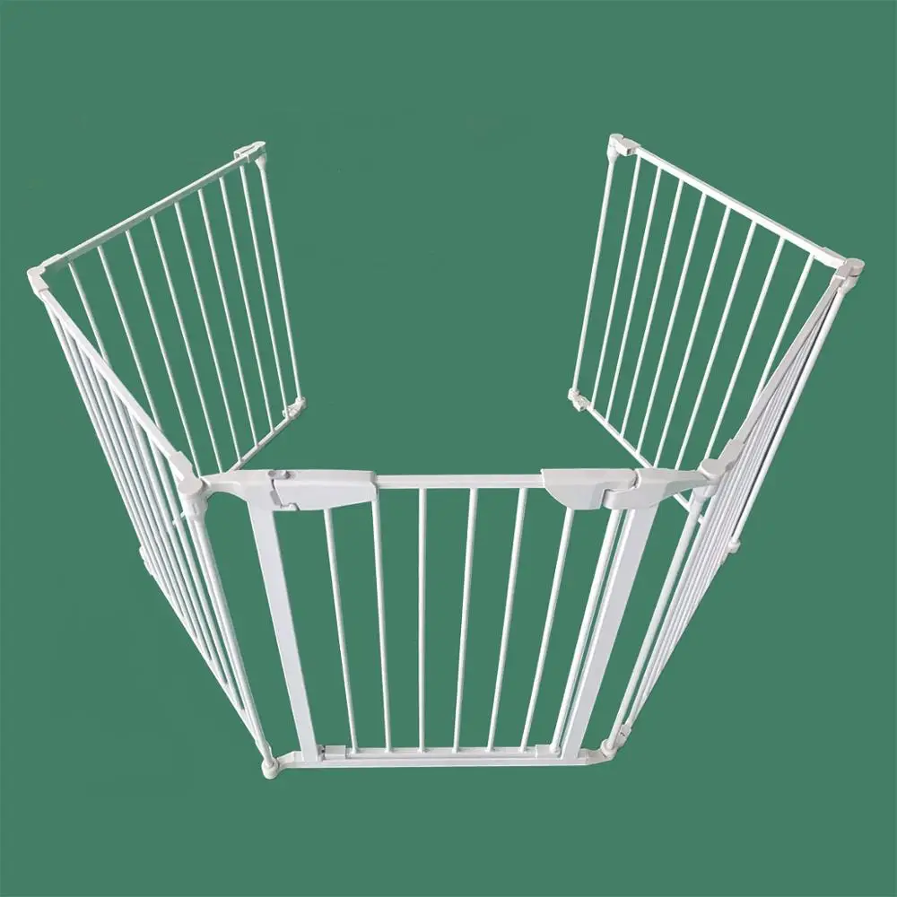 5  panel easy closing folding metal grill  fireplace fence pet friendly fence