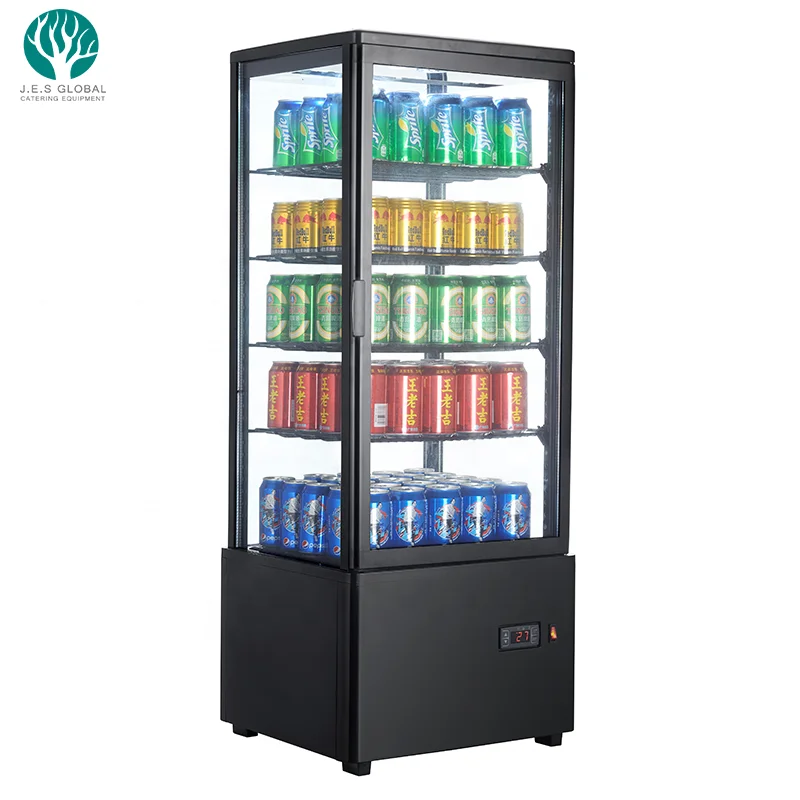 
Commercial Display Cooler Refrigerator Showcase Drink Can Stainless Steel Glass Door Mini Bar Fridge 