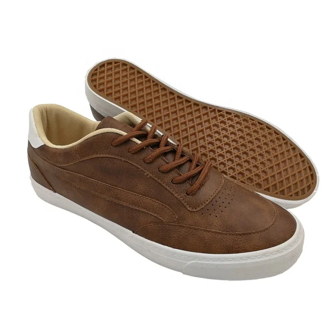 custom men rubber sneakers casual shoes with pu upper