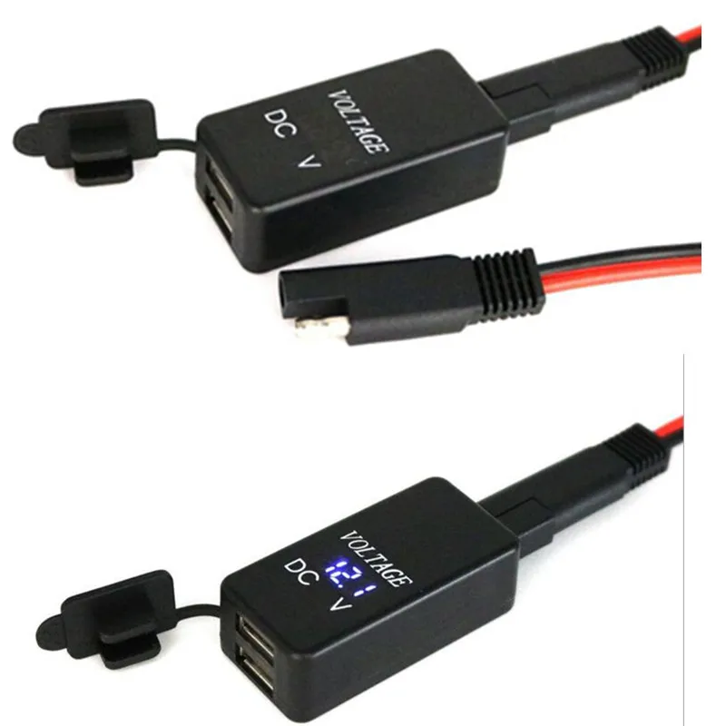 Dual USB Port 12V Waterproof Motorbike Motorcycle Handlebar Charger Adapter Power Supply Socket for Phone GPS MP4