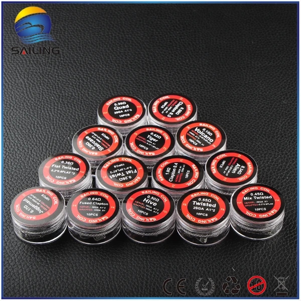 
2016 sailing the best coil for you clapton coil vaping with acrylic box vaper coil for vapor 