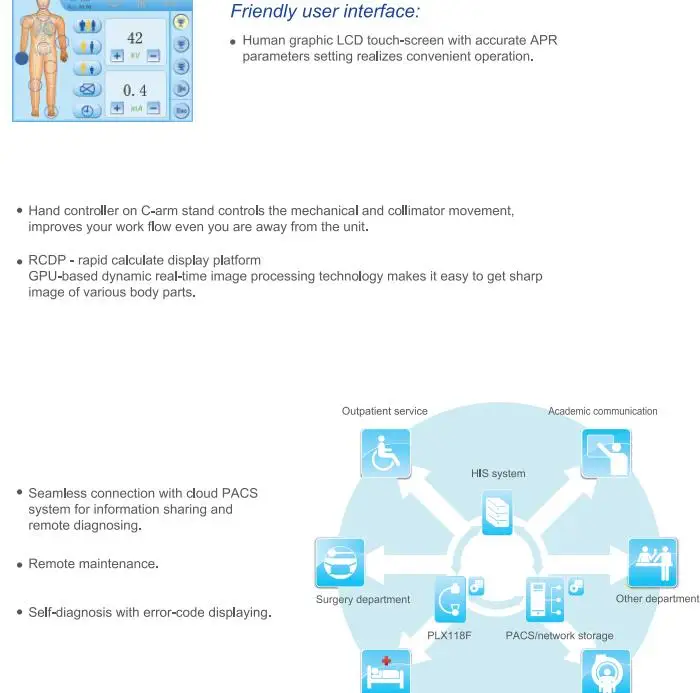 BT-XC06 Grayscale LCD display 9' Dynamic Flat Panel Detector surgical orthopedic c-arm radiation exposure equipment c arm x-ray