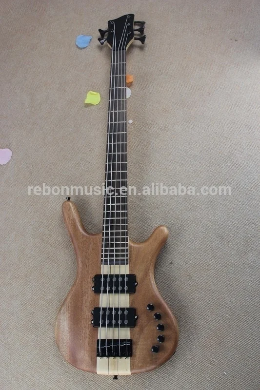 Weifang Rebon 5 string neck through body electric bass guitar
