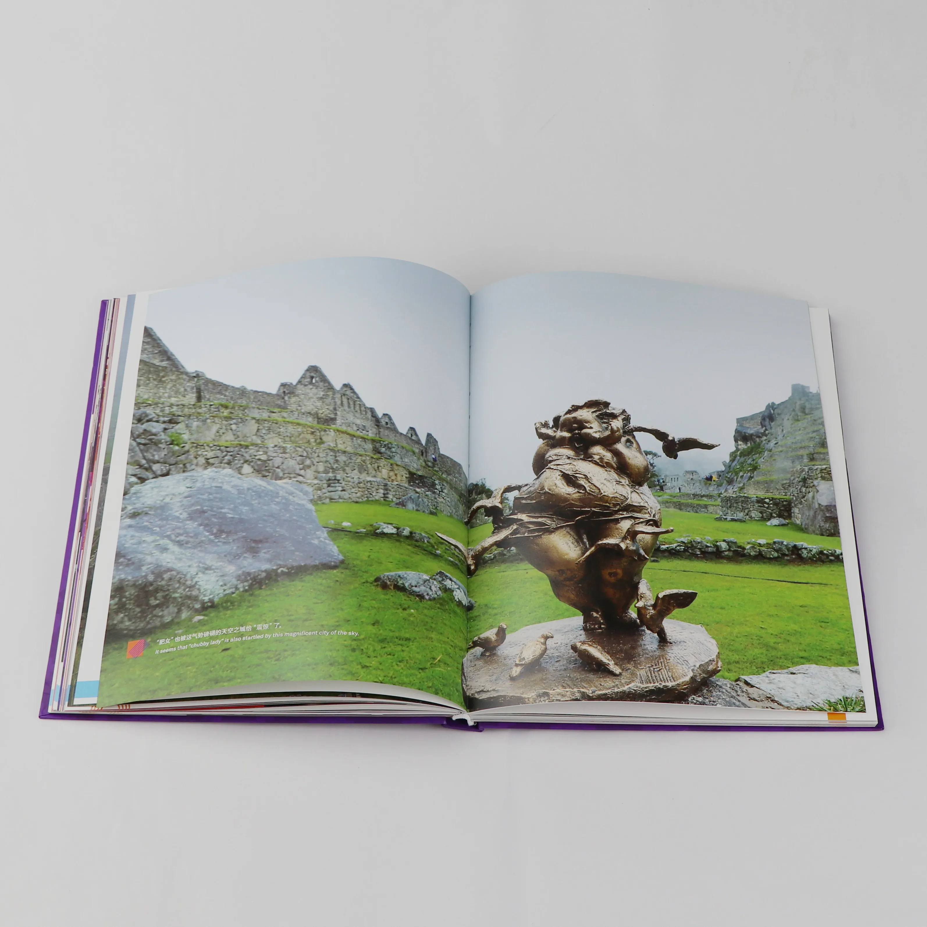 Hardcover customized A4 size sew binding full color dress shoes CMYK offset printing famous sculpture album book manufacture