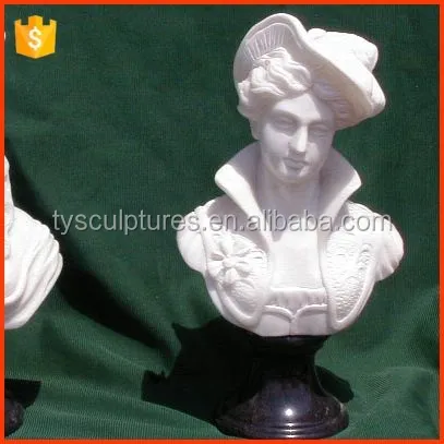 
China factory carved antique white marble female busts beautiful girl bust statue for sale 