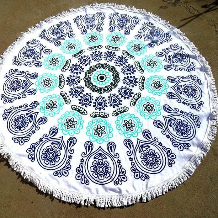 Cheap Price Round Beach Towel 100% Cotton Large Beach Towel