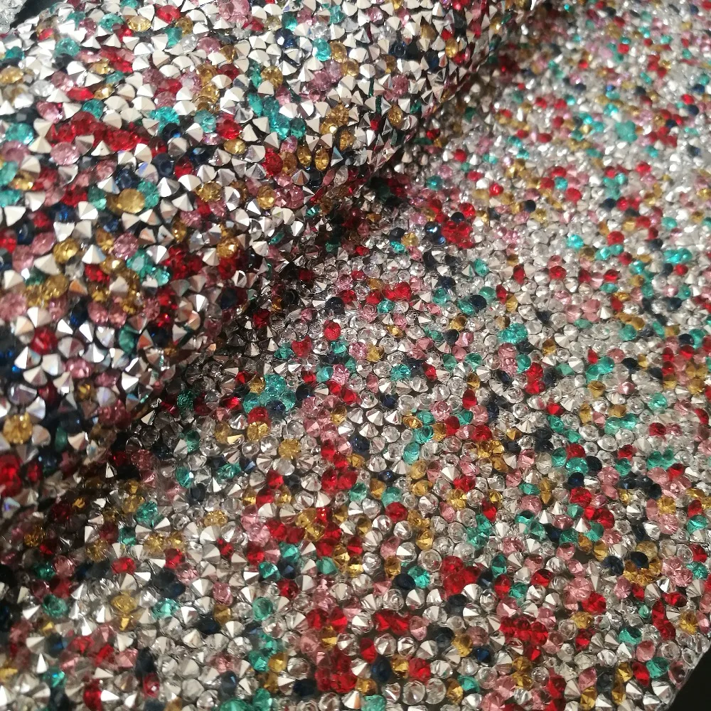 Shininglife Brand multicolor jewelry self adhesive crystal mesh