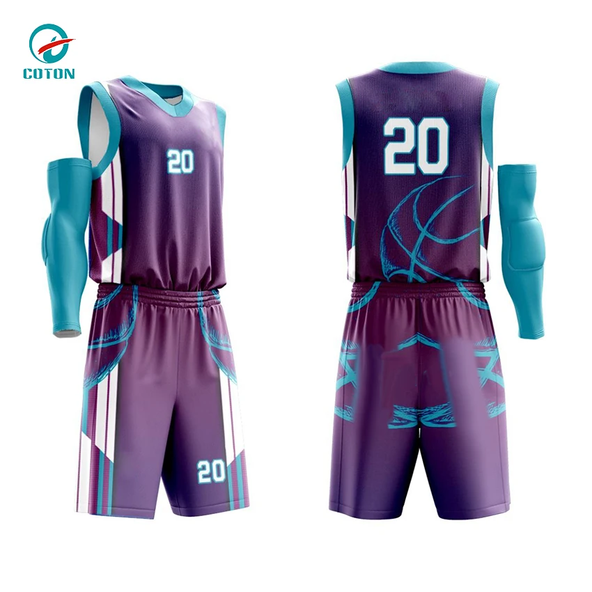 Sublimated dye Basketball Jerseys Kits Breathable Training Shirts and Shorts