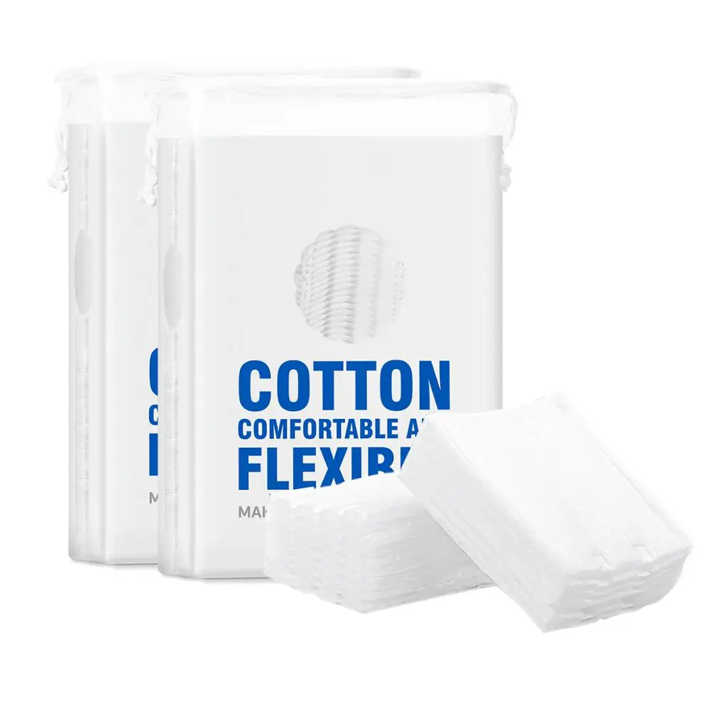 Wholesale 100% Pure Cotton Thicken 200pcs Remover and Skin Care Double Sides Cosmetic Cotton Pads