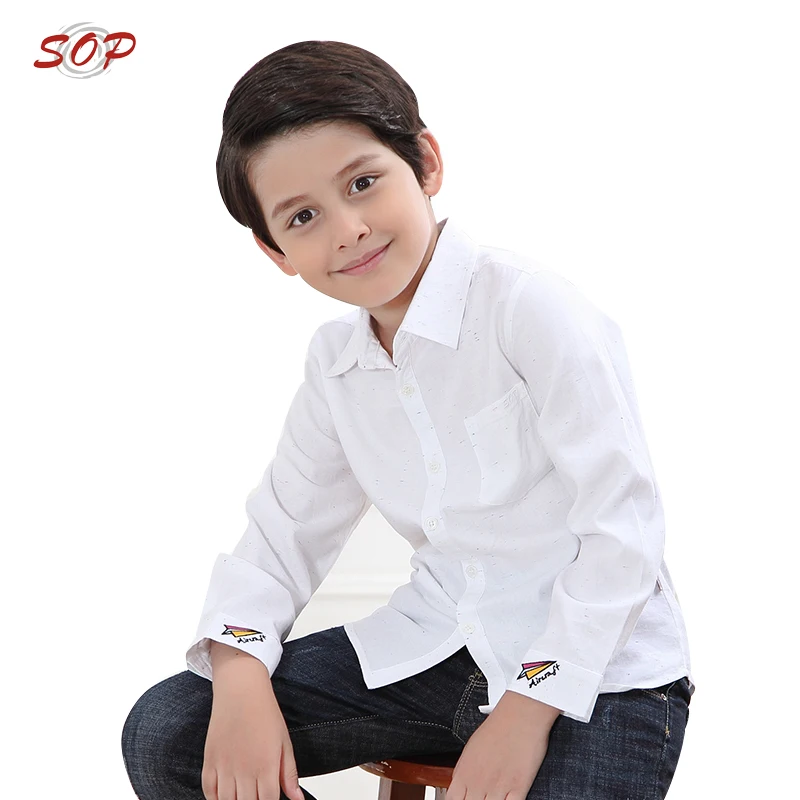 
New design children blouse top boys white shirt for kids 
