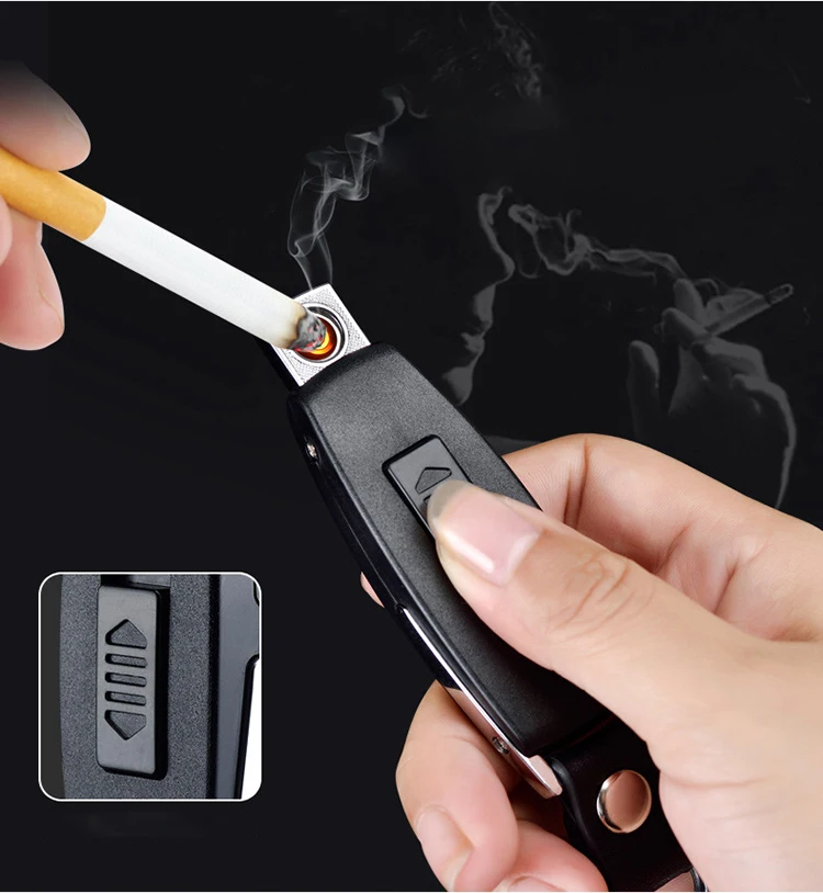 Flameless Plastic Keychain Rechargeable Electronic Cigarette Lighter usb