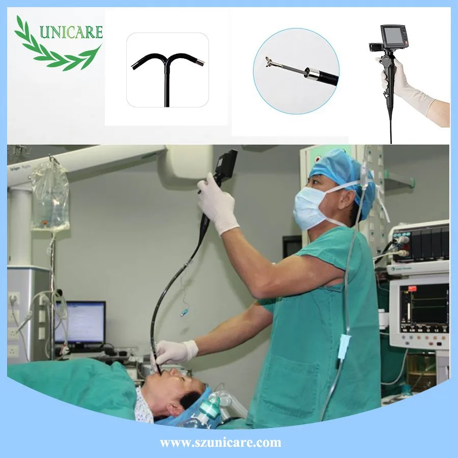 Flexible fiber optic laryngoscope with video camera Electronic Endoscope