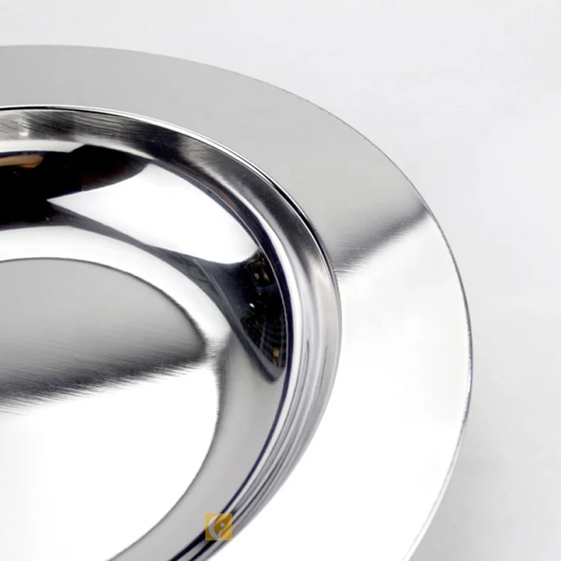18 cm cheap wholesale metal dinner plates stainless steel dish for sale
