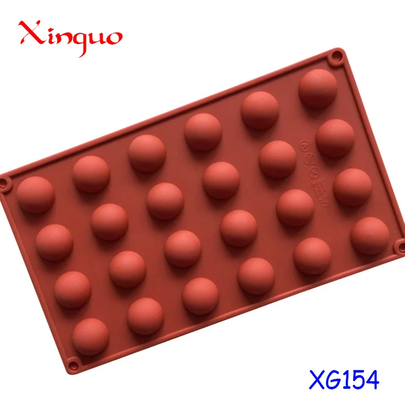 154 factory free sample 24 hole ball shape silicon resin mold, silicon chocolate moulds, silicone ice cube tray