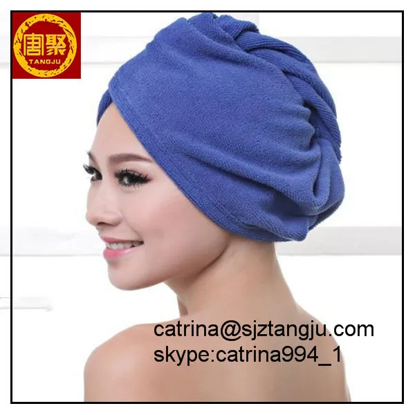 quick dry soft 35*70 black white microfibre hair-dry wrap hat Microfiber cap Magic Hair Drying dryer Turban Wrap towels for hair