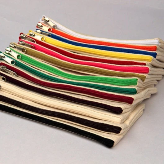 custom printed cotton small canvas zipper pouch