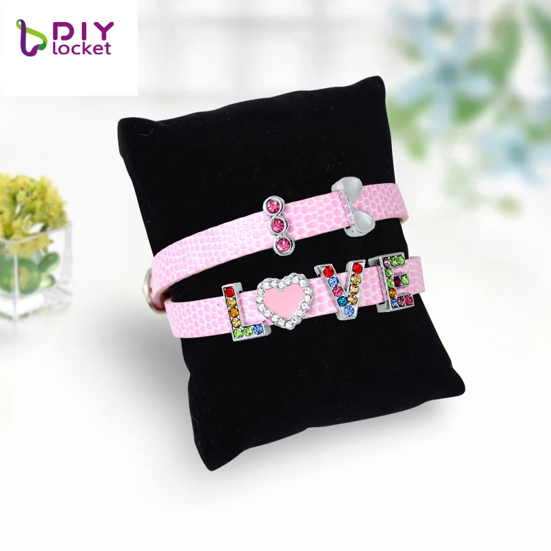 Wholesale 8mm Double Snake PU Leather Bracelet DIY Personalized Wristband Fit Slide Letter Charm ,Accept Custom Bracelet