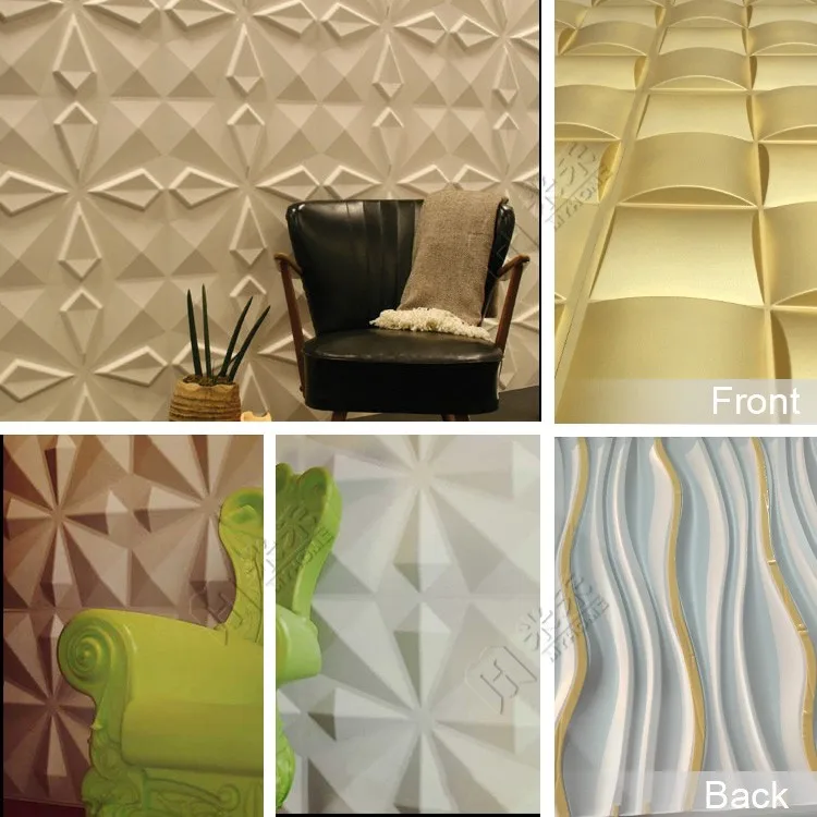 Современная Мода Настенные Украшения Интерьера Звукоизоляции и Прочного ПВХ, Стеновые Панели 3D Стеновые панели