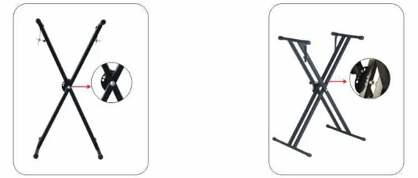 Factory Black Keyboard piano twin-tube X stand