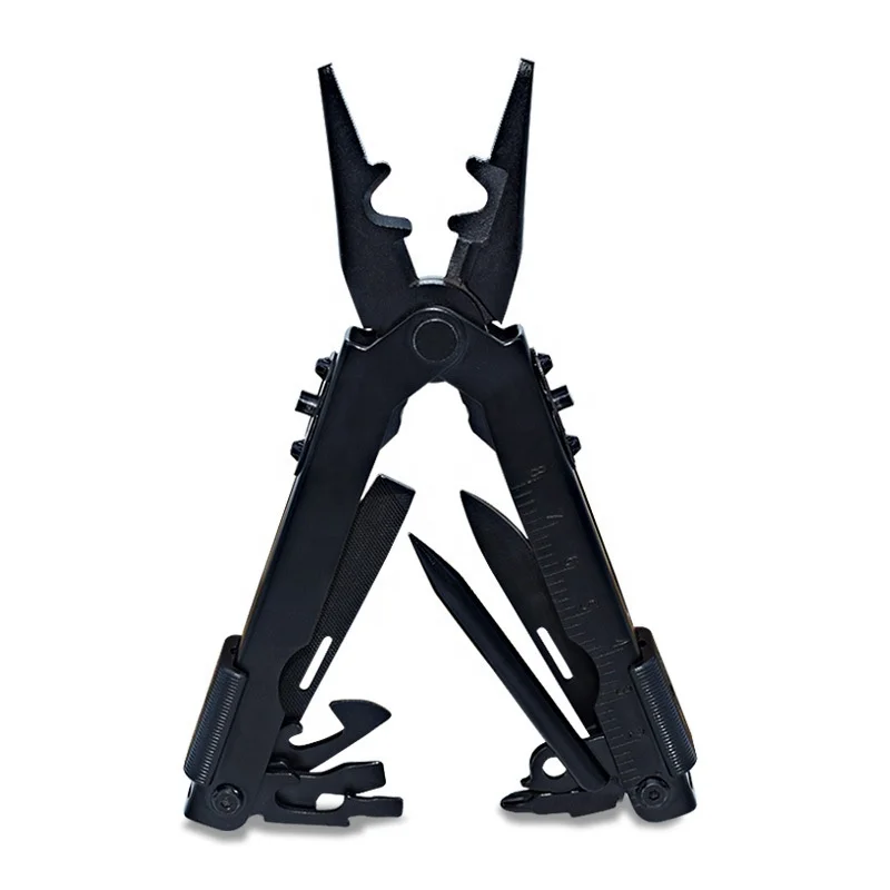 Stainless Steel Hand Tool Plier Black Home Outdoor Survival Gear Knife Saw Screwdriver Camping EDC Multifunctional Folding Plier