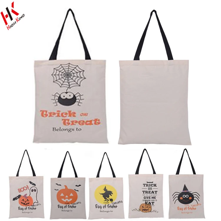 HighKing AZO Free Trick Or Treat Pumpkin Candy Sack Canvas Tote Halloween Bags