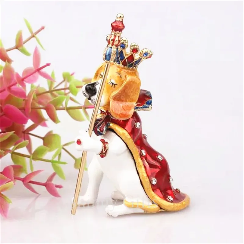 Birthday Gifts Basset Hound Dog King Pewter Trinket Box Home Decorative Box