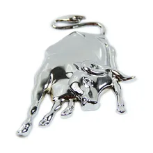 1pCS Creative Fashion 3D Three-Dimensional Metal Bull Personality Car Styling Body Stickers Silver Gold CT2028