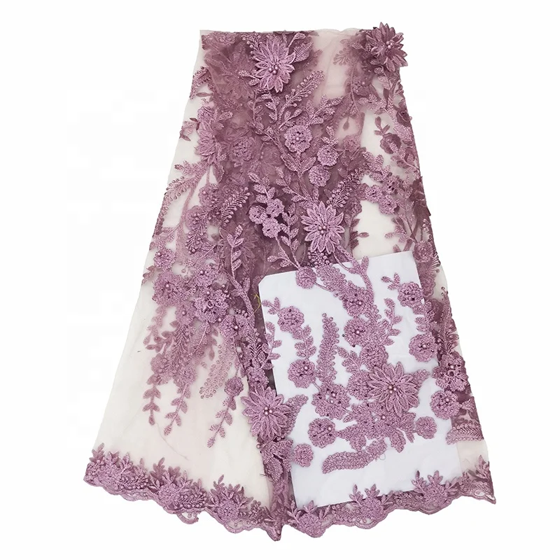 purple nigerian china soft latest guipure embroidery 3d african onion lace fabric