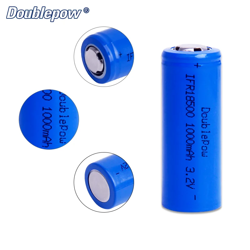 Reliable supplier 3.2V 1000mAh lifepo4 ifr 18500 rechargeable battery