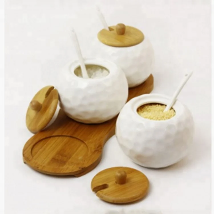 Size customized material ceramics. wood kitchen spice box