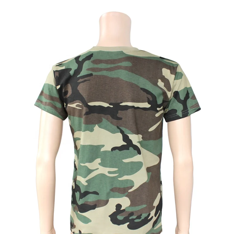
men woodland army camouflage sublimated t shirt used for military sport 