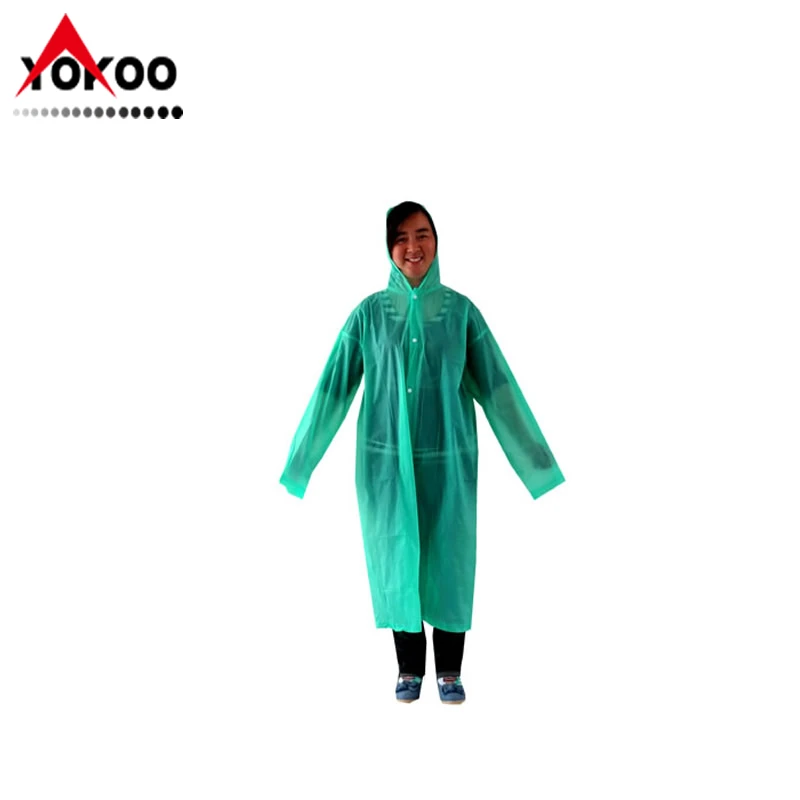 adult PVC raincoats, green pvc long raincoat