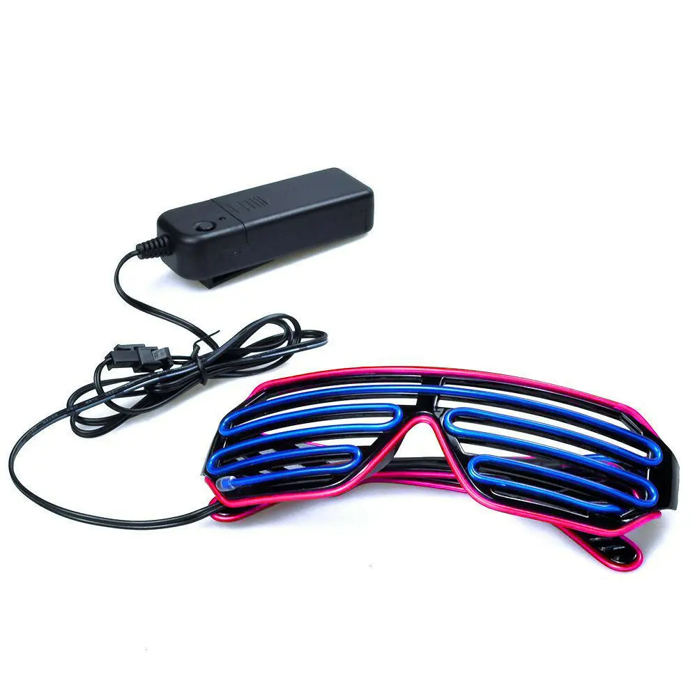 Fashion Cool Flashing Light Up Rave Glasses EL Wire LED Glasses for Nightclub Crazy Glowing Dance Party Costume