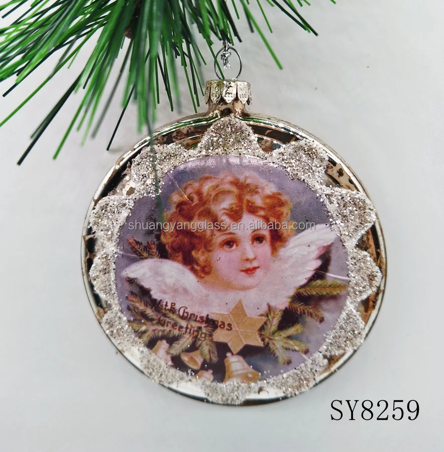 8 cm*3 cm wholesale factory price glass Christmas inflatable ball Christmas tree decoration