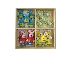 Easter wooden Rabbit fridge magnet hand crafts DIY material