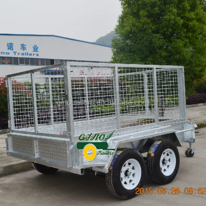 galvanised tandem tipper trailer with cage