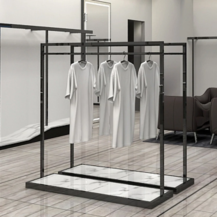 Retail Shop Garment Hanging Display Stand Racks For Clothing Store