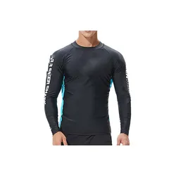 Men Rash Guard, Full Body Cover Thin Wetsuit, UV Protection Long Sleeves Sport Tights Top Blouse