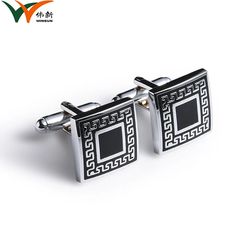 Французские мужские запонки для рубашки, изысканные металлические запонки с эмалью по индивидуальному заказу