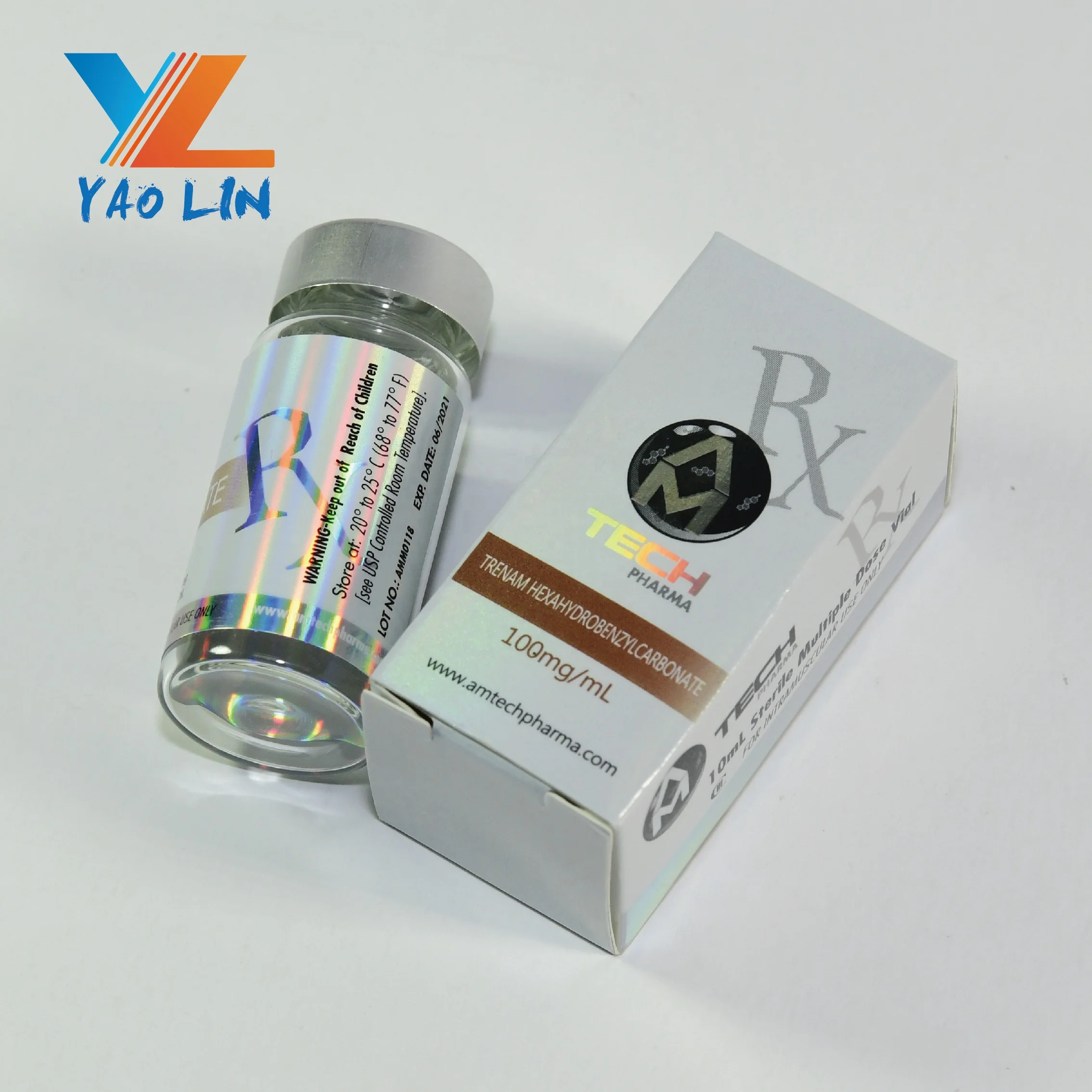 Yaolin custom medical pharma steroid 10ml vial labels and box