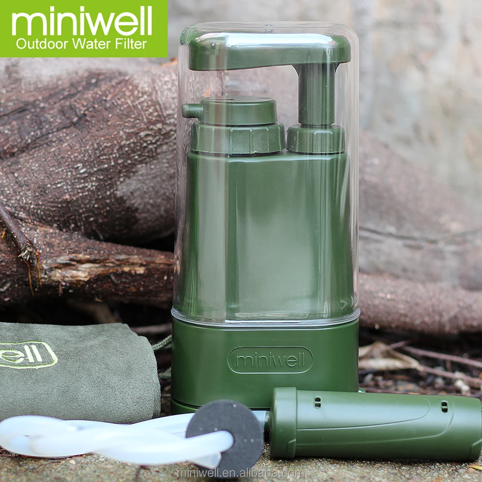 
Outdoor water filter hiking purification system as camping equipment 