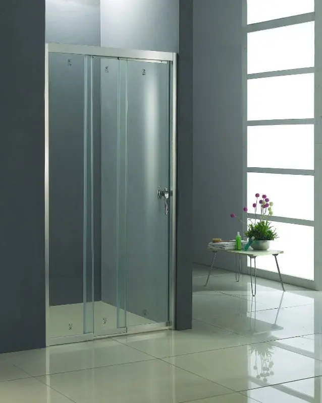 Aluminum Frame 3 Folding Tempered Glass Cheap Shower door (KD4101)